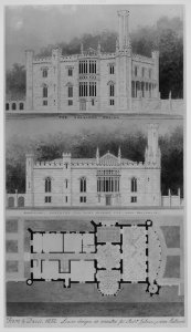 Glen Ellen for Robert Gilmor, Towson, Maryland (perspective, elevation, and plan) MET MM6349