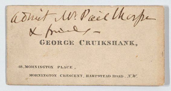 George Cruikshank, calling card MET DP863655