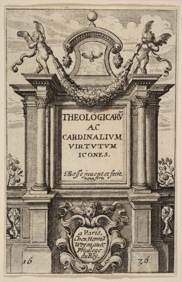 Frontispiece to The Theological and Cardinal Virtues MET DP817996. Free illustration for personal and commercial use.