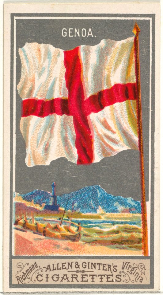 Genoa, from the City Flags series (N6) for Allen & Ginter Cigarettes Brands MET DP829280