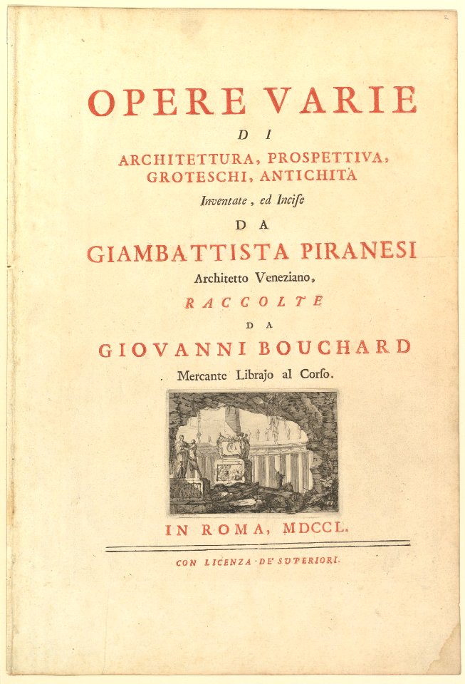 Frontispiece to Opere varie di architettura, prospettive grotesshi antichità MET DP828178