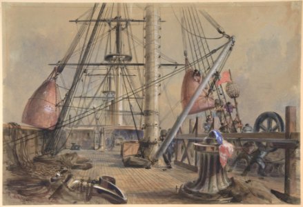 Getting Out One of the Great Buoys- The Deck of the Great Eastern Looking From the Forecastle MET DP801368
