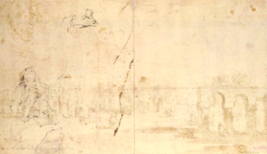 Gardens of the Villa Correr, near Strà (recto); Study for The Transverberation of Saint Teresa of Jesus and a Study of Hands (verso) MET 37.165.77 VERSO