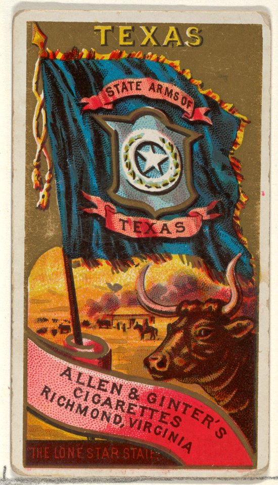 Texas, from Flags of the States and Territories (N11) for Allen & Ginter Cigarettes Brands MET DP834583