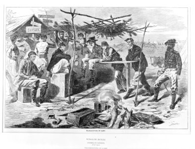 Thanksgiving in Camp (Harper's Weekly, Vol. VII) MET MM10608