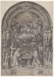 The Coronation of the Virgin with St Lawrence, St Paul, St Peter and St Sixtus MET DP860373