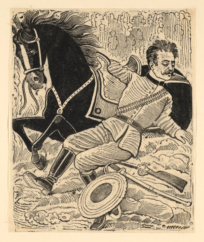 The death of a revolutionary soldier who has fallen from his horse MET DP868027