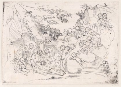 The death of Saint Pellegrino surrounded by many putti Met DP888723
