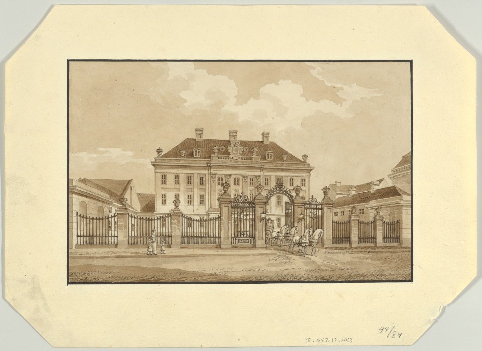 The facade of Schimmelmann's Mansion on Bredgade, Copenhagen, from the North-West MET DP838085