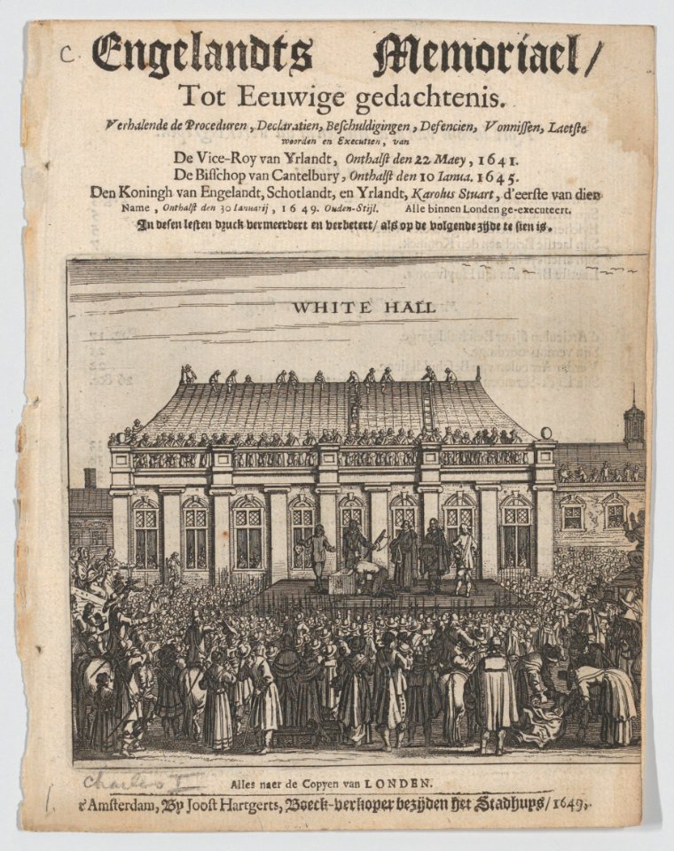 The Execution of King Charles I (Title page- Engelandts Memoriael) MET DP873604