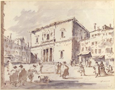 The Fenice Theater in Venice (recto); Fragment of a Larger Drawing Representing Part of a Column and a Cornice (verso) MET 37.165.73 RECTO