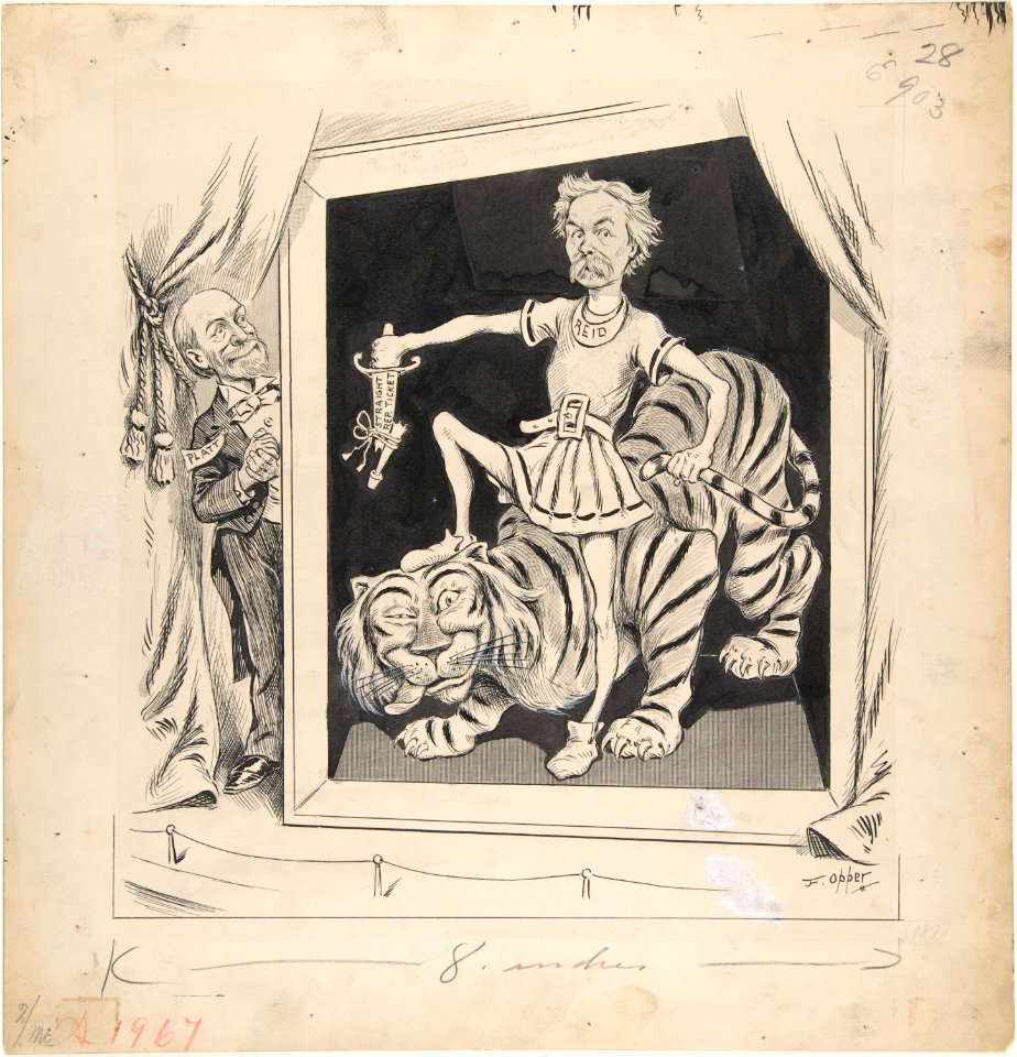 The Extermination of Tammany with a Straight Republican Ticket. Platt's "Living Picture" – An Awful Fake(illustration for "Puck," June 27, 1894) MET DP808902