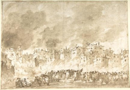 The Fire at San Marcuola (recto); Roman Ruins (verso) MET DP801399
