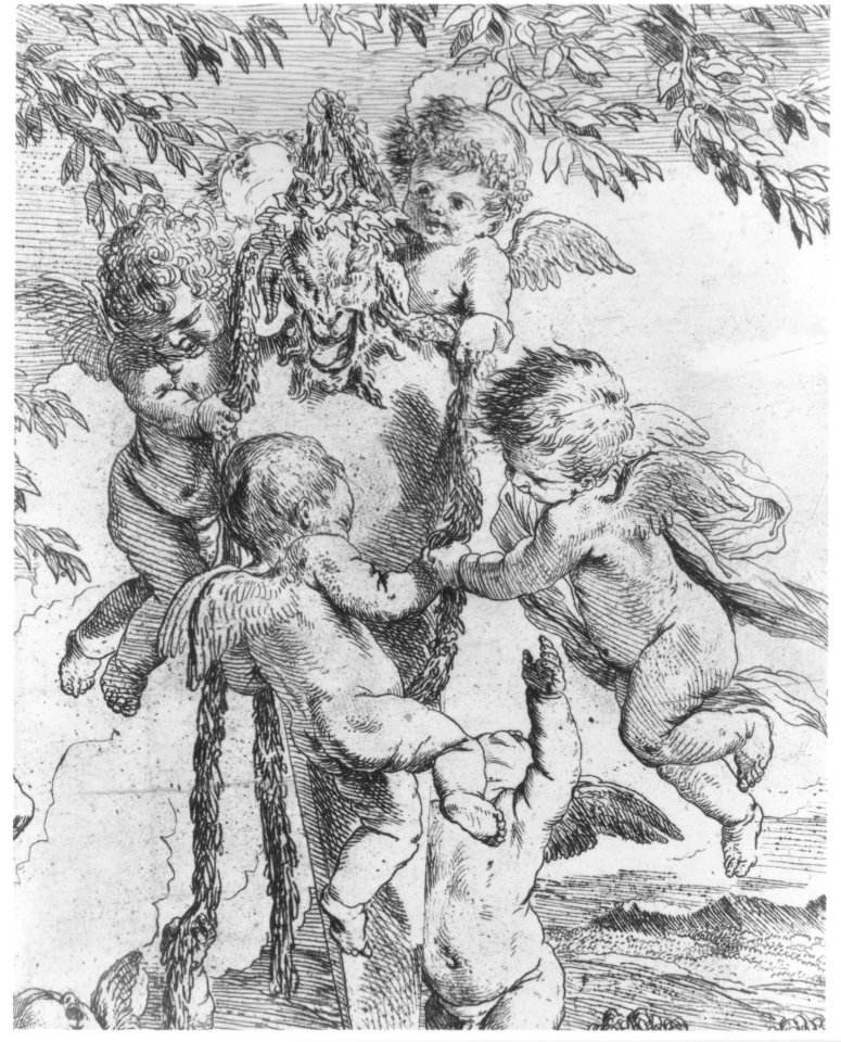 The Garden of Venus who reclines in the centre before a term of Pan and surrounded by cupids MET 271355