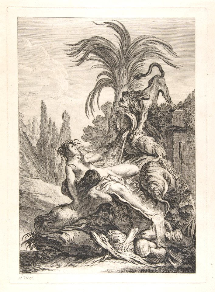 The Frightened Naïad (Une naïade échevelée recule d'efroi à la vue d'un lion) MET DP809392