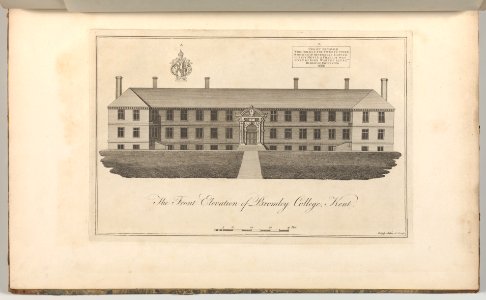 The Front Elevation of Bromley College, Kent, from Edward Hasted's, The History and Topographical Survey of the County of Kent, vols. 1-3 MET DP-12696-042
