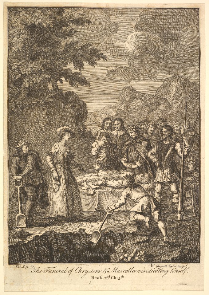 The Funeral of Chrystom and Marcella Vindicating Herself (Six Illustrations for Don Quixote) MET DP824966