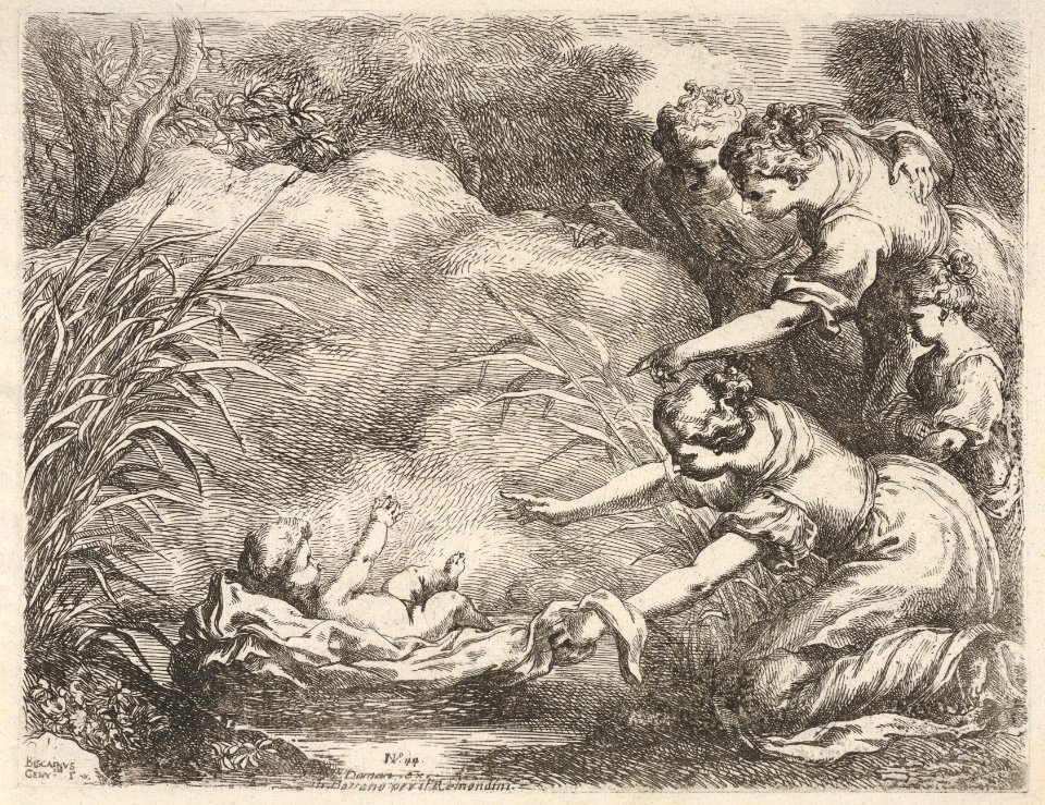 The finding of Moses who is rescued from the Nile by the maidservants of Pharaoh's daughter MET DP832047