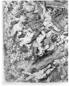 The Garden of Venus who reclines in the centre before a term of Pan and surrounded by cupids MET 271353