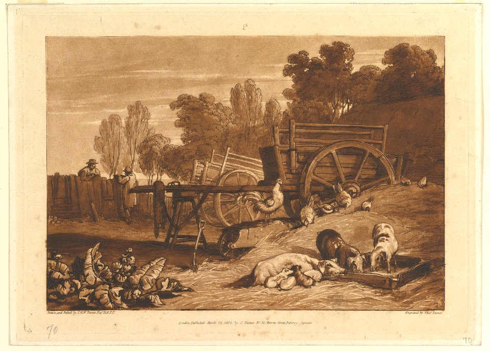 The Farm-Yard with the Cock (Liber Studiorum, part IV, plate 17) MET DP821399