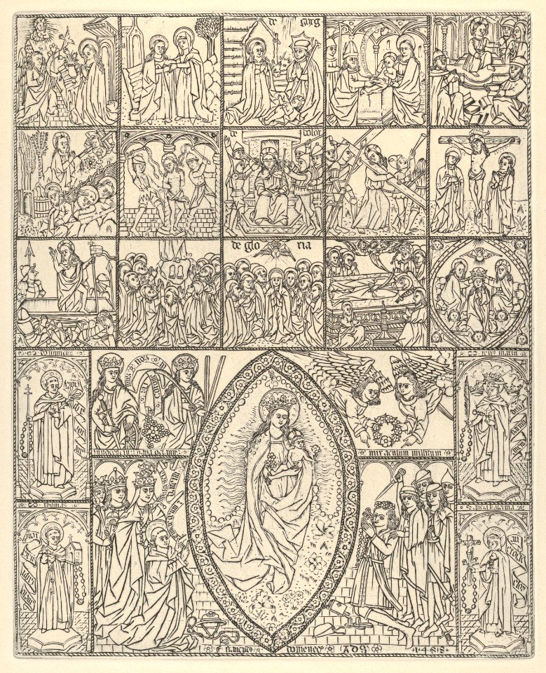 The Fifteen Mysteries and the Virgin of the Rosary (Modern Impression) MET DP854873