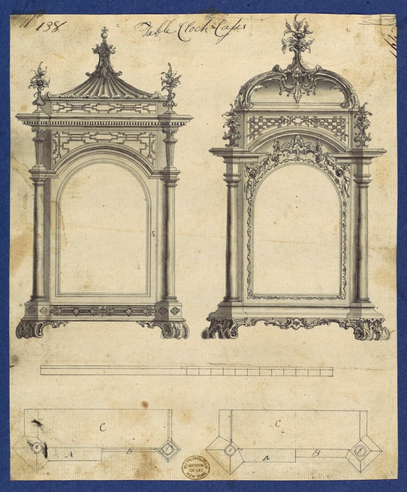 Table Clock Cases, in Chippendale Drawings, Vol. I MET DP104132