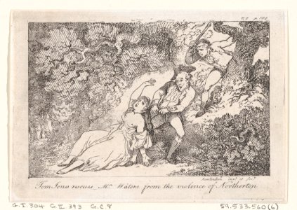 Tom Jones Rescues Mrs Waters from the Violence of Northerton, from "The History of Tom Jones, a Foundling" by Henry Fielding MET DP872042