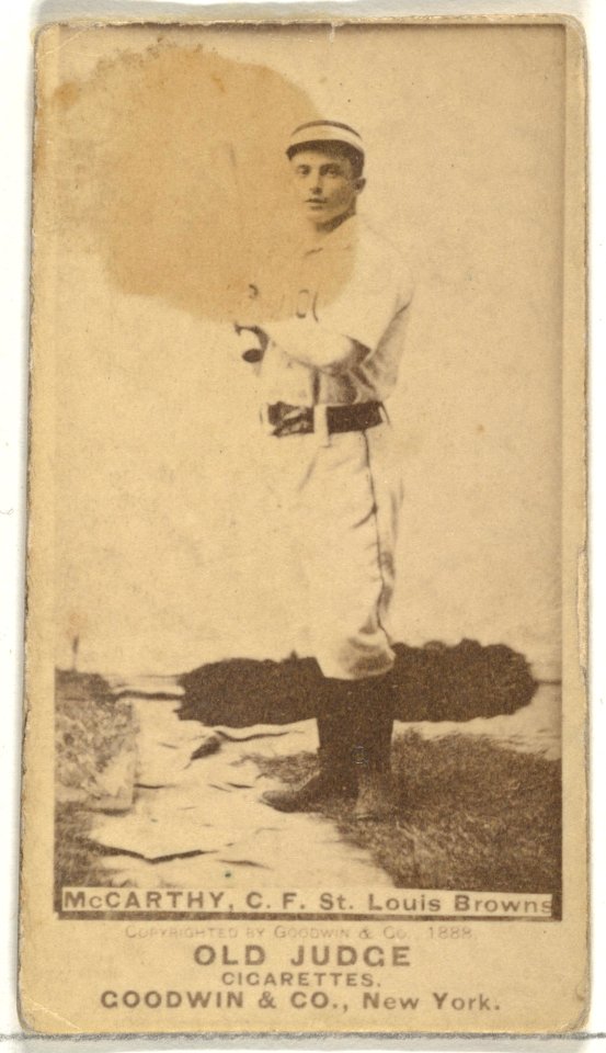 Tommy McCarthy, Center Field, St. Louis Browns, from the Old Judge series (N172) for Old Judge Cigarettes MET DP846075