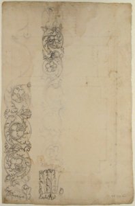 Tomb of Annia Regilla, plan (recto) Arch of the Argentarii, ornamental details, elevation (verso) MET 68.769.42verso