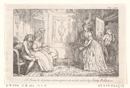 T. Jones & Sophia interrupted in a tete a tete by Lady Bellaston, from "The History of Tom Jones, a Foundling" by Henry Fielding MET DP872046