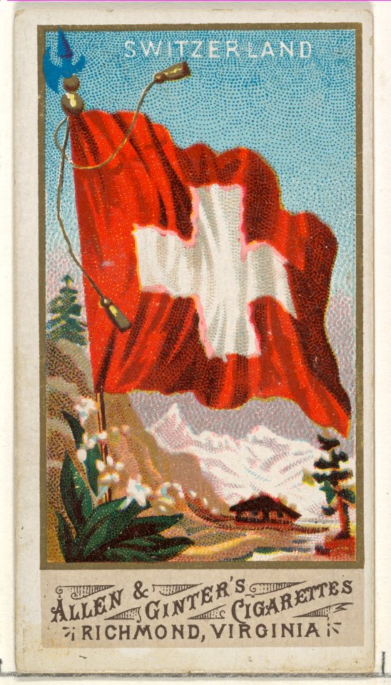 Switzerland, from Flags of All Nations, Series 1 (N9) for Allen & Ginter Cigarettes Brands MET DP831952