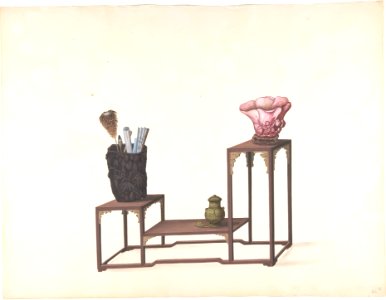 Table with Three Levels with Ornamental Objects MET DP807516
