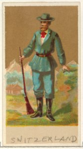 Switzerland, from the Natives in Costume series (N16), Teofani Issue, for Allen & Ginter Cigarettes Brands MET DP834894. Free illustration for personal and commercial use.