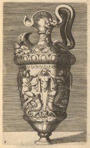 Vase with Two Winged Figures Draping a Term MET DP837482