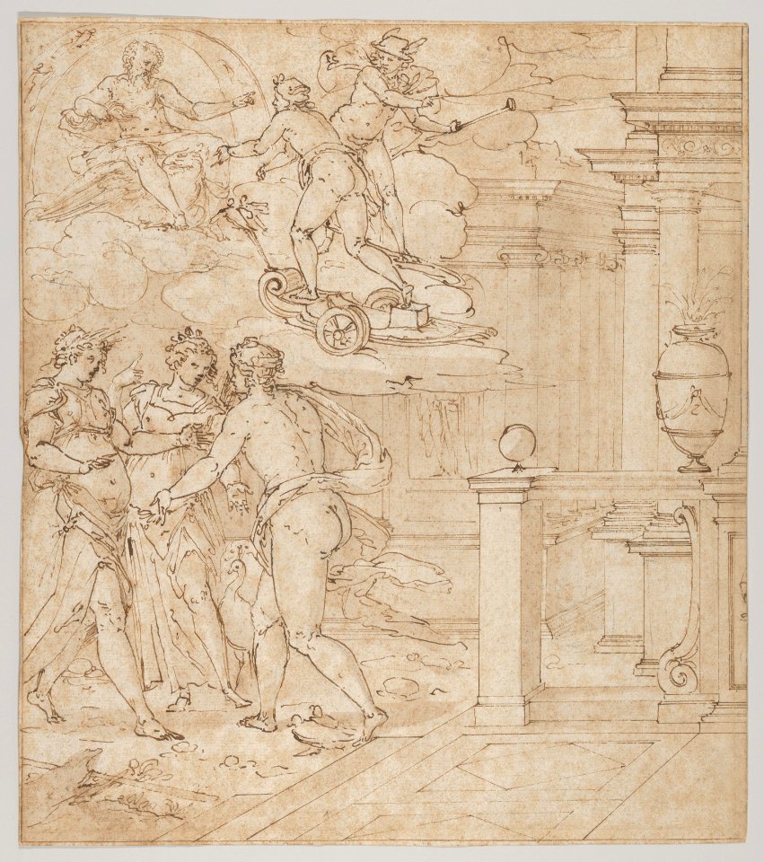 Tapestry Design with Venus seeking help from Juno, Ceres and Jupiter MET DP835394
