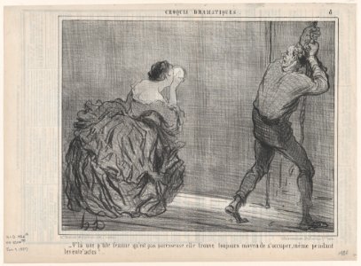 V'la une p'tite femme qu'est pas paresseuse..., from Croquis Dramatiques, published in Le Charivari, January 7, 1857 MET DP876621