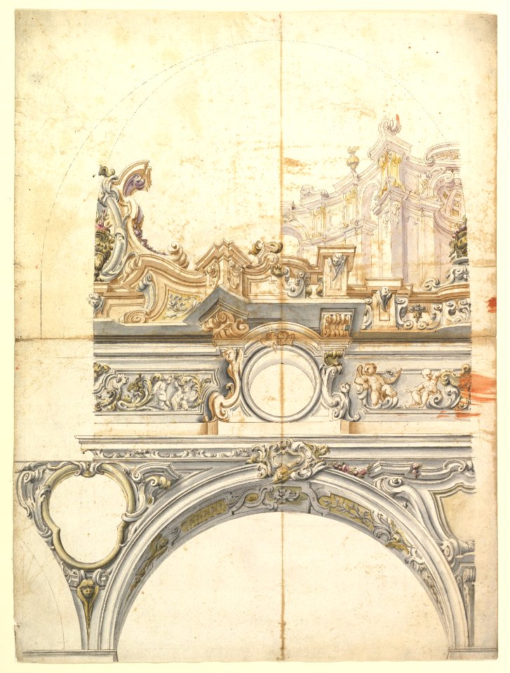 Two Alternate Designs for a Balustrade with Architectural Perspective. MET DP820540