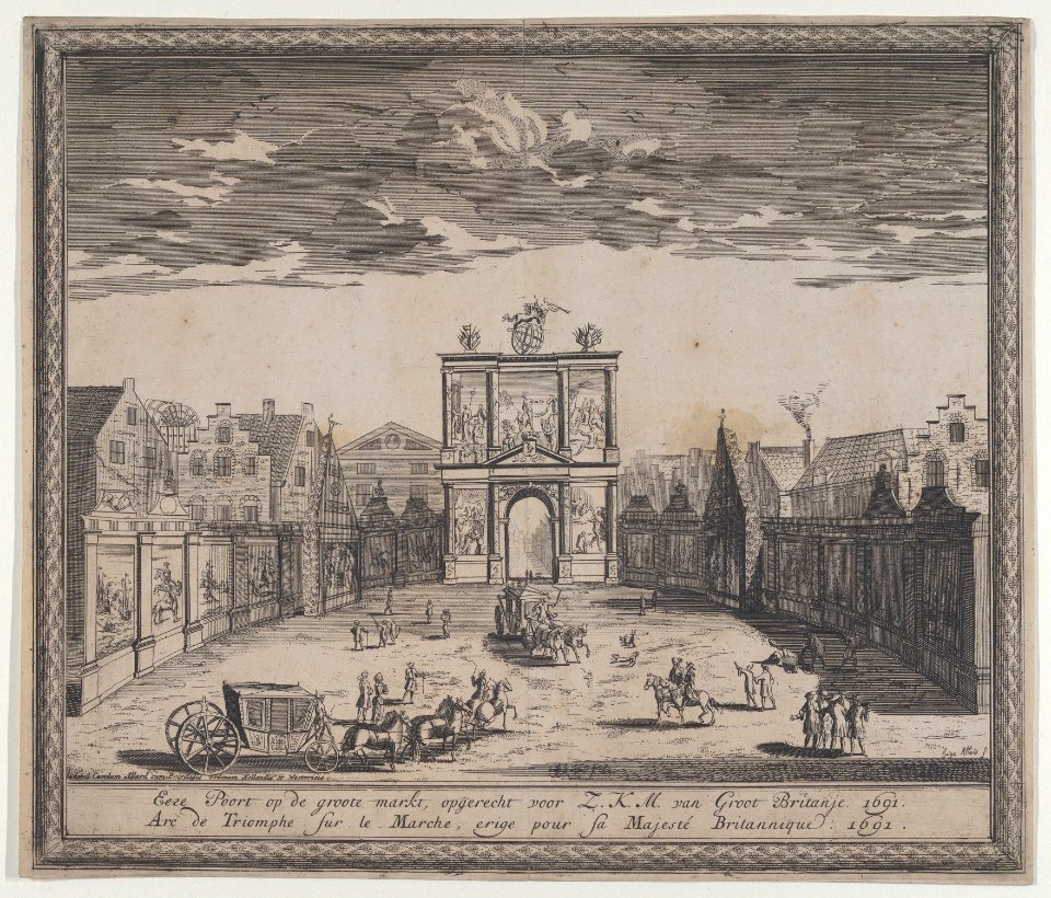 Triumphal arch erected in celebration of the entry of King William III MET DP855336