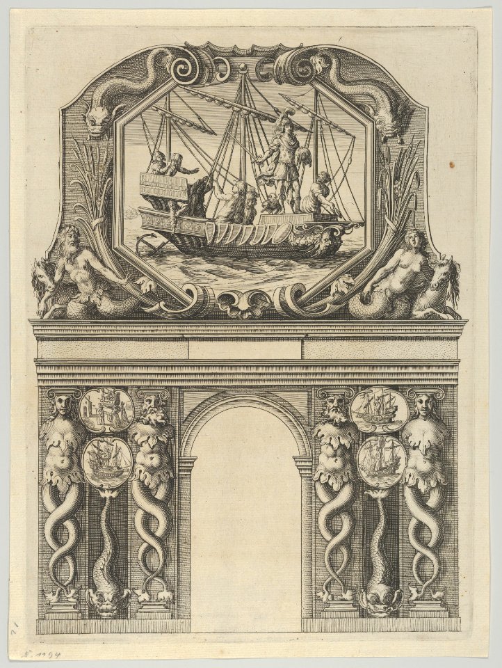 Triumphal arch, from 'Éloges et discours sur la triomphante réception du Roy en sa ville de Paris ...' by Jean-Baptiste de Machault MET DP855540