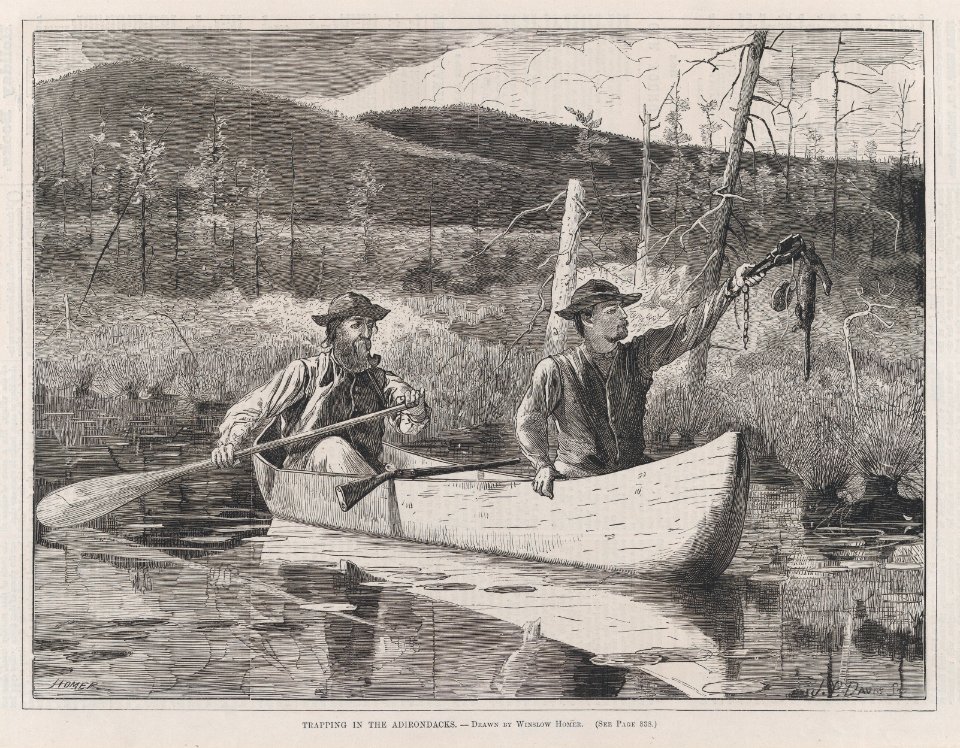 Trapping in the Adirondacks – Drawn by Winslow Homer (Every Saturday, Vol. I, New Series) MET DP875243