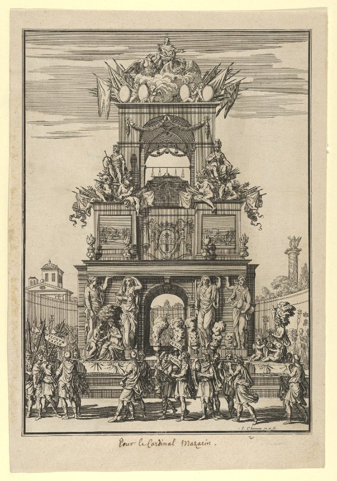 Triumphal arch erected in honor of Cardinal Mazarin after the Treaty of the Pyrenees MET DP855533