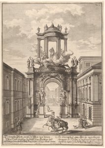 Triumphal arch erected by the foreign merchants of Vienna for the marriage of Joseph I in 1699; from 'Entwurff einer historischen Architectur ...' MET DP874791