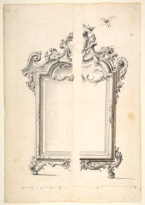 Two Alternative Designs for a Mirror or Screen with Family Coat of Arms MET DP810903