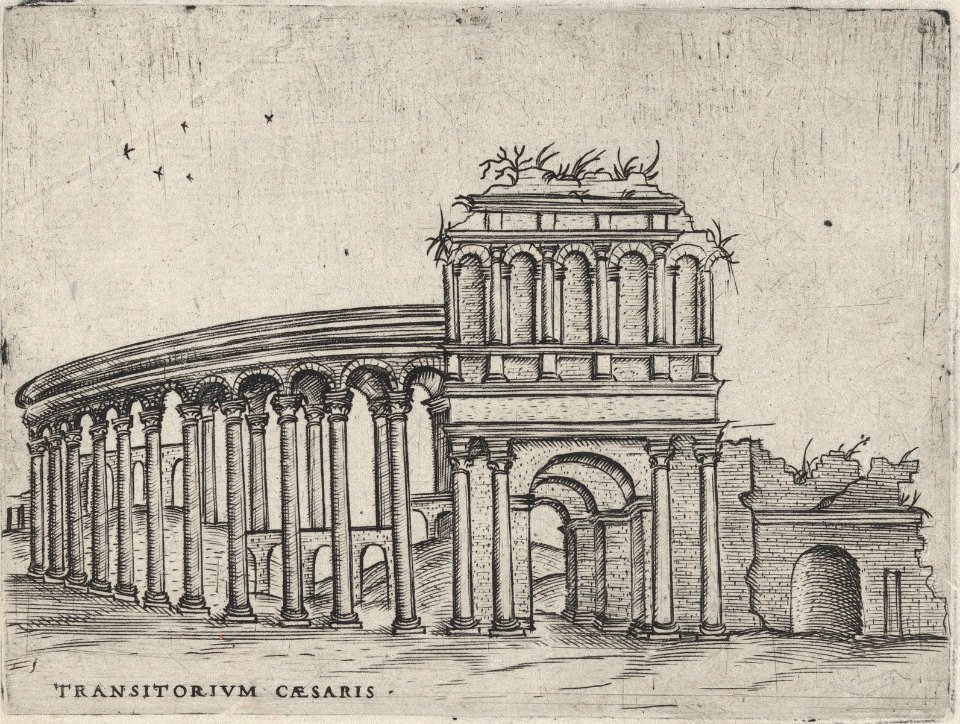 Transitorium Caesaris -formerly Teatrum Bordeos-, from a Series of 24 Depicting (Reconstructed) Buildings from Roman Antiquity MET DP874931