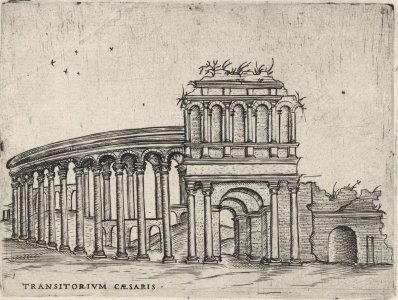 Transitorium Caesaris -formerly Teatrum Bordeos-, from a Series of 24 Depicting (Reconstructed) Buildings from Roman Antiquity MET DP874931