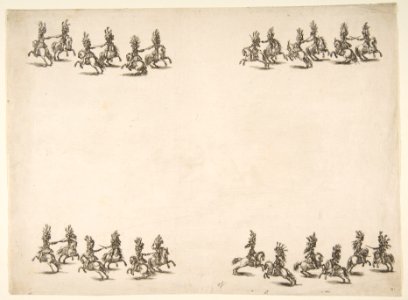 Twenty-four Cavaliers Battle with Swords in Four Groups MET DP817253
