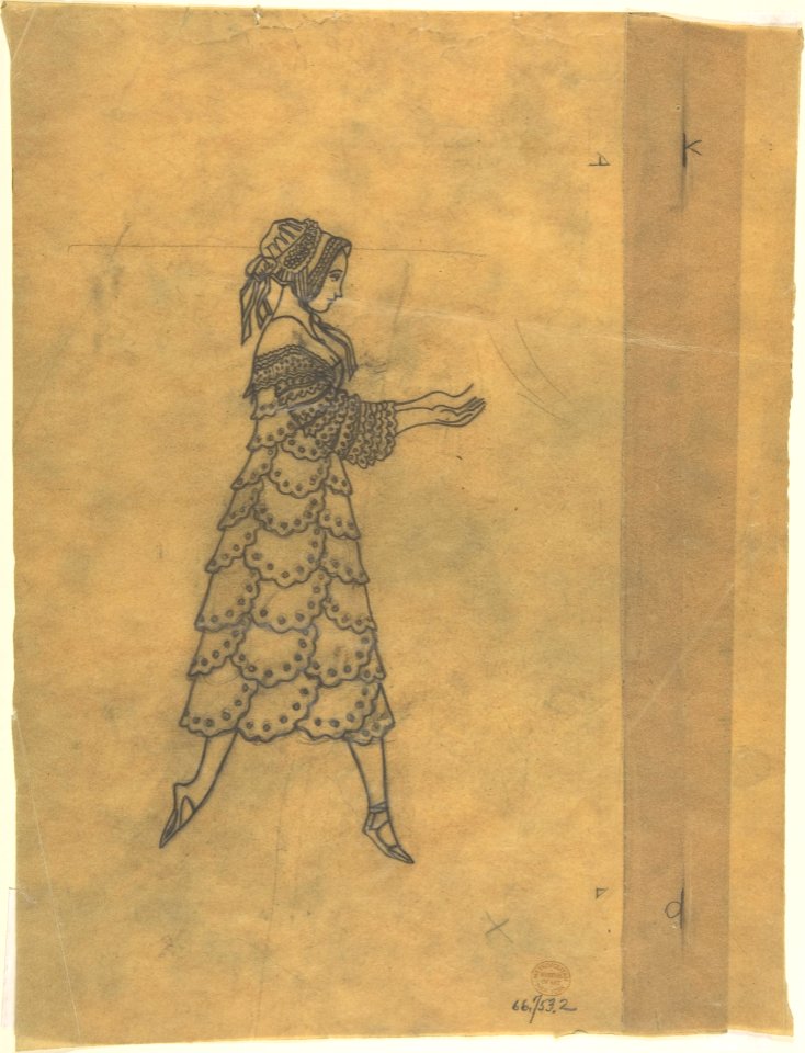 Tracing of a Ballet Costume- Woman in Ruffles MET DP804794