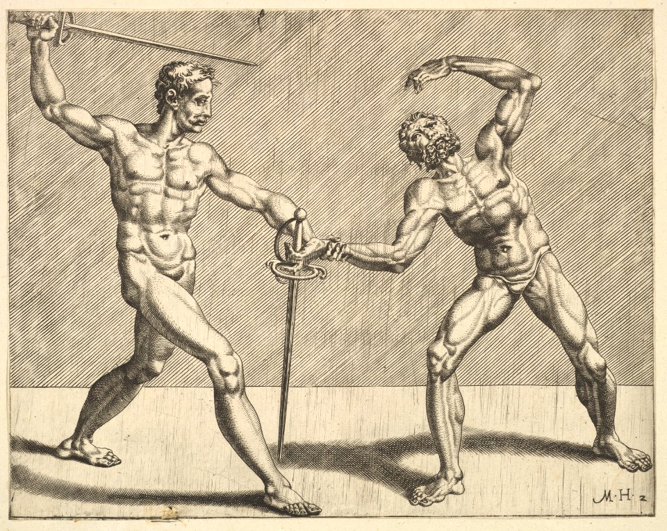 Two Wrestlers, from Wrestlers, plate 4 MET DP822163