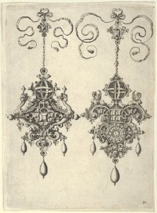 Two Pendant Designs with Sun-Dials on Top MET DP837428