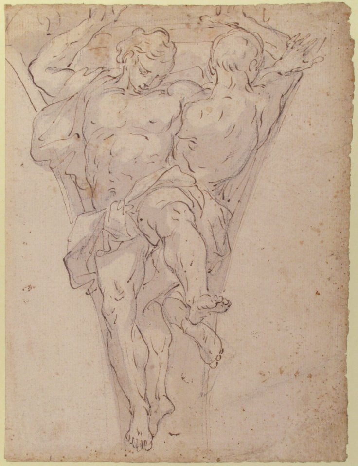 Two Partially Draped Male Figures in a Pendentive MET 1970.294.2